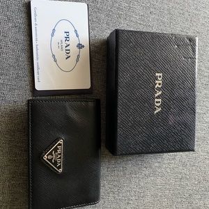 Prada black leather wallet